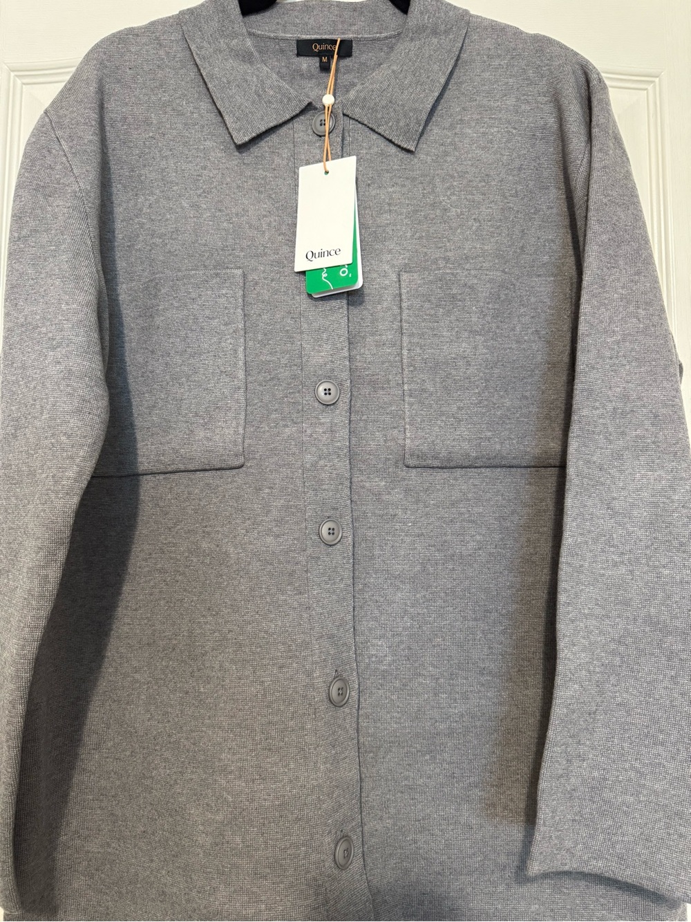 NWT Quince Women's Gray Button-Front Oversized Shacket